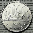 Canada 1985 large dollar $1 Voyageur nickel circulated