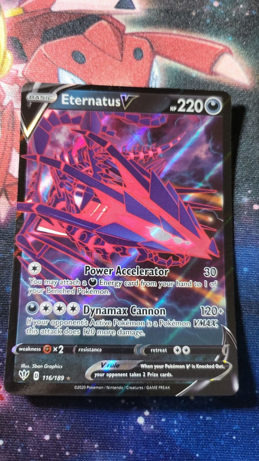 Pokemon TCG Eternatus V 116/189 Swsh03: Darkness Ablaze Holo