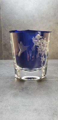 Telaflora Hummingbird Honeysuckle 24% Lead Crystal Etched - Image 1 of 4