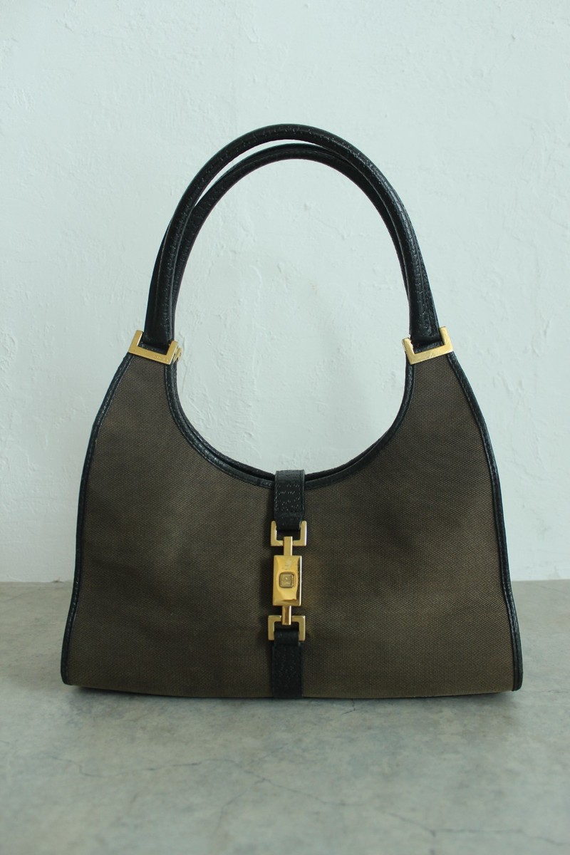 Authentic Vintage Gucci 1990s Jackie Hobo Bag Dark Brown Canvas | eBay