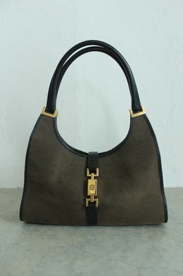 Authentic Vintage Gucci 1990s Jackie Hobo Bag Dark Brown Canvas | eBay