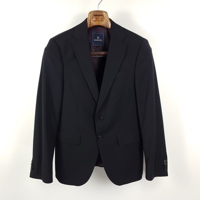 Barutti Sakko Herren Gr. 44 Schwarz Wolle Stretch Tailored Fit Jacke Jackett