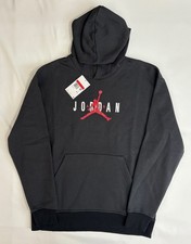 Nike Jordan Brooklyn Men's Off-Black Hoodie Jumpman Logo Sz Large HV5096-045
