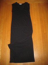 FRAME Black Maxi Dress Sleeveless Slit Organic Pima Cotton Medium