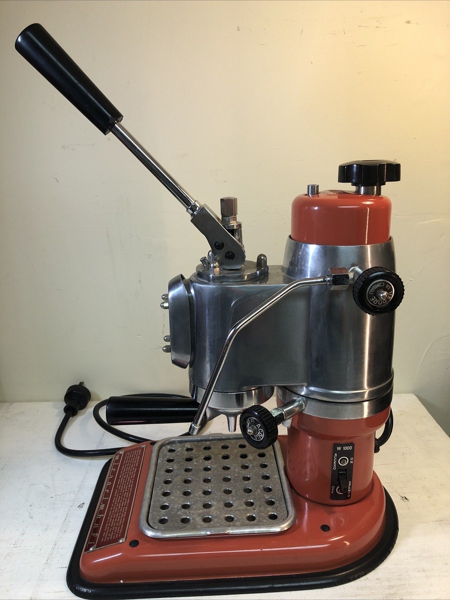 Vintage 50's La Cimbali Microcimbali Espresso Machine, Orange Red