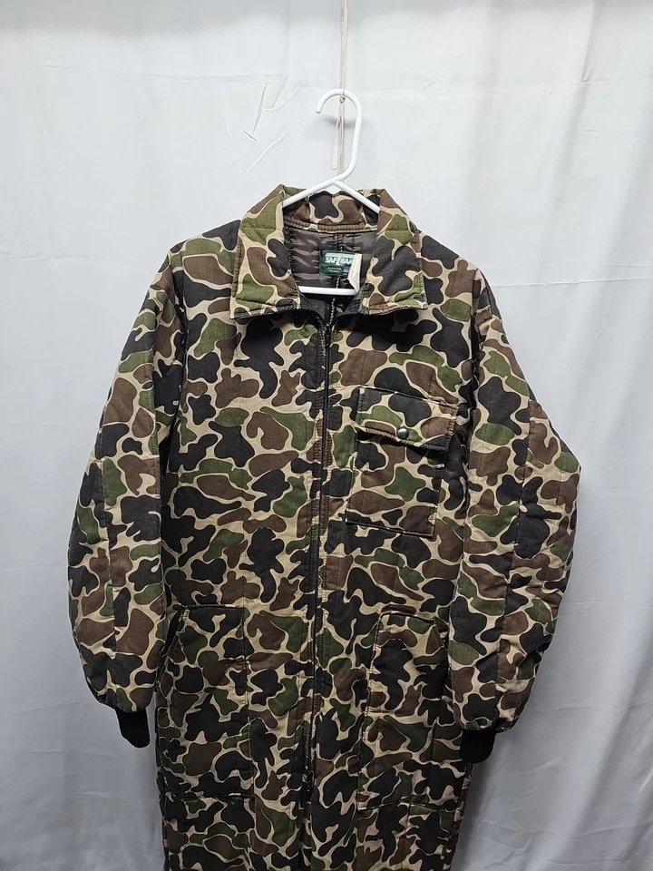 Duck Hunting Camo Coveralls Overalls Insulated Made In USA Sz Large Saftbak - Image 4 of 4