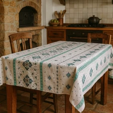 Rectangular tablecloth with Romagna print 140x240 cm blue and green