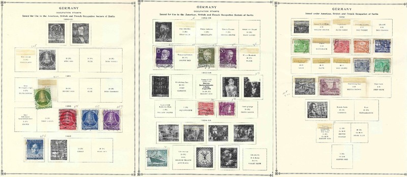 1949-55   18 POSTAGE STAMPS FROM GERMANY ISSUED UNDER OCCUPATION OF BERLIN