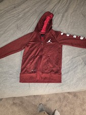 Jordan Dri Fit Air Jordan Red Zip Up Hooded Jacket Youth Size Medium
