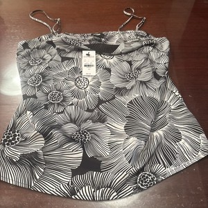 Express Black White Floral  Spaghetti Strap Cami Top Size XS