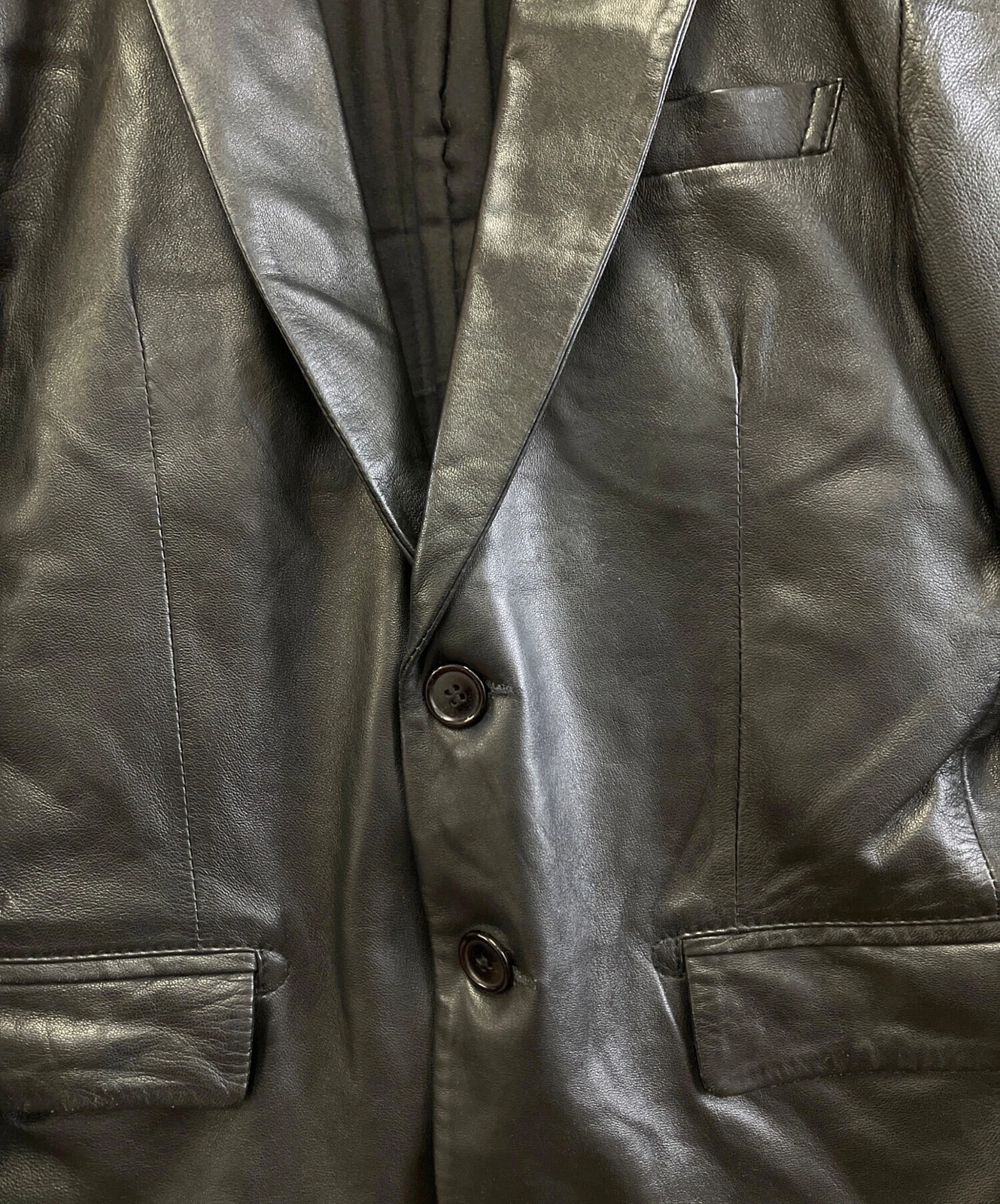 Liugoo Leathers Leather Jacket Men's Size L Black - product detail image 7