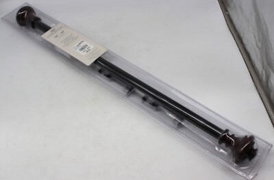 Linden Street Spindle 1'' Curtain Rod Single Window Set 28 - 48  Walnut Black