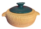 FRANKOMA Aztec Model 7V 1.5 Qt Casserole Forest Green Lid Interior Unglazed Base