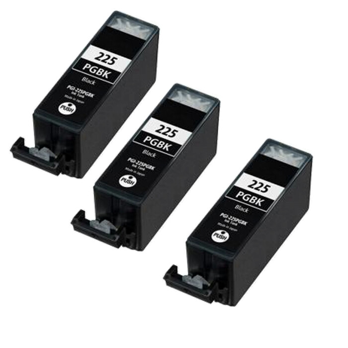 3 Cartucce Compatibili PGI-225 Nero Per Stampanti Canon MG5120 MG5220 MG6120 MG8120
