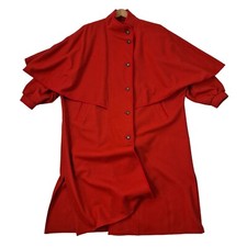 Salzburger Bavarian Wool Cape Coat Womens Size 14 Red Vintage Trachten Rare