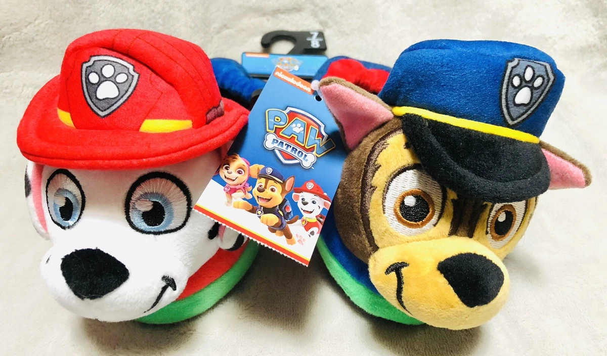 NEW PAW Patrol MARSHALL CHASE 3D Plush Slip on Slippers Toddler