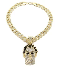 Michael Myers Mask Iced pendant 18",20",24"Ice Bling Cuban Chain Necklace RC4116