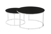 Couchtisch 2Er Set Rund Kaffeetisch Sofatisch Beistelltisch Wohnzimmer Chrome