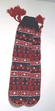 Muk Luks Slipper Socks S/M 6-8 Black Red Non Slip Gripper NWOT YYY 