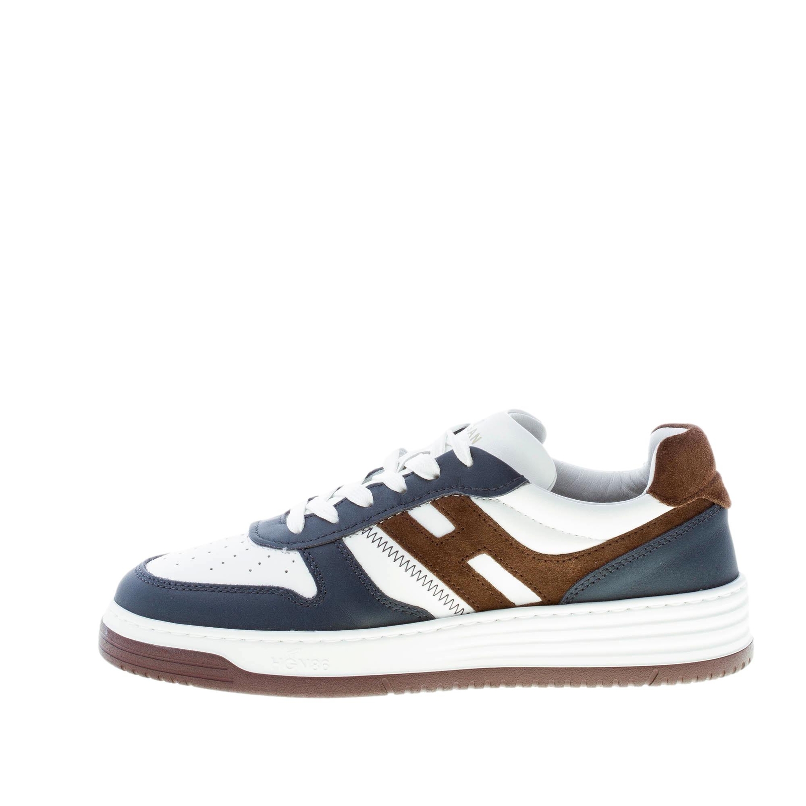Кроссовки HOGAN herren schuhe H630 из замши weiß und blau mit braun