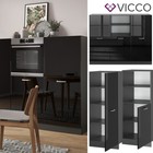 Küchenzeile R-Line Solid Anthrazit Schwarz 180 cm modern Küchenschränke Vicco