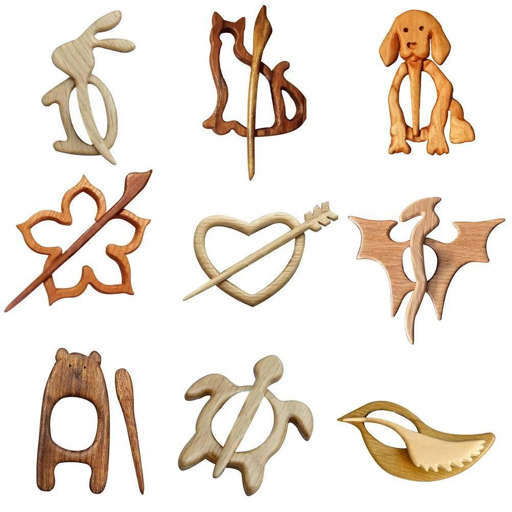 Wooden brooch pin deals