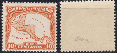 El Salvador 1924 10c Sc-500a Map error ATLANT CO instead of ATLANTICO MLH - Afbeelding 1 van 1