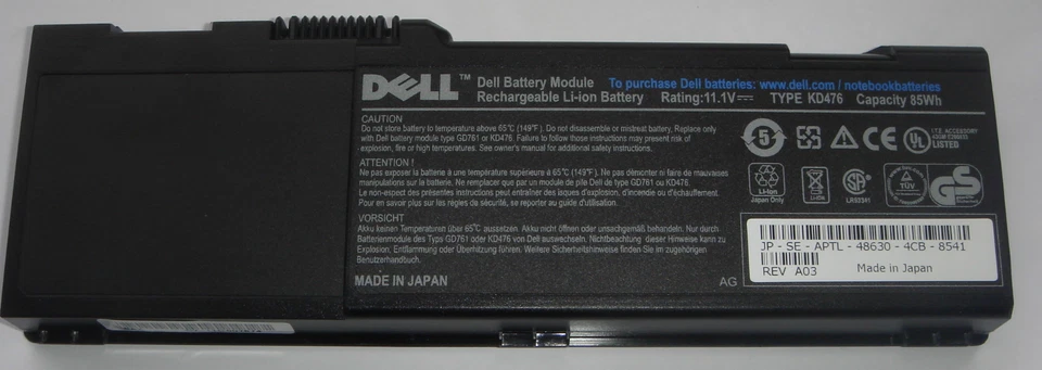 Originale DELL Inspiron 6300 6400 9 Zellen GENUINE ORIGINALE Batterie ACCU - Bild 1 von 1