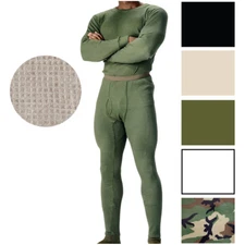 Military Thermal Knit Underwear Cold Weather Long Johns Waffle Warm Base Layer