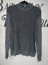 Mens Michael Kors 1/4 Zip Sweater Gray Medium