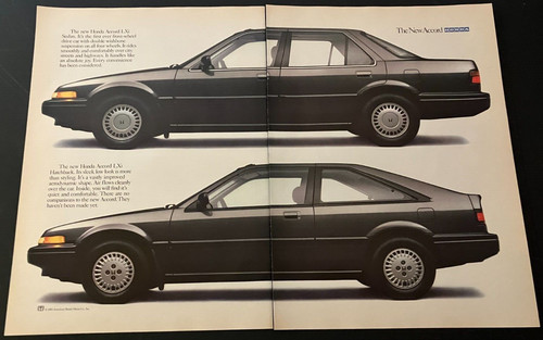 1986 Honda Accord LXi - Vintage Original Color Print Ad / Wall Art - CLEAN
