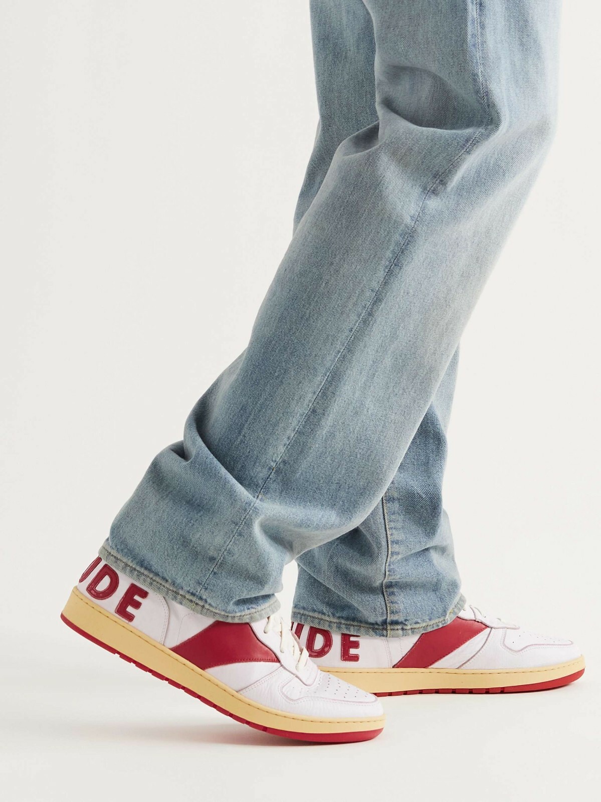 RHUDE Rhecess High top Sneakers | Red | Size UK7 US8 | Vintage OG HI RRP £580 image 3