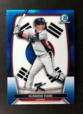 2023 Bowman Chrome #WBC-18 Kunwoo Park WBC Flag Blue Refractor /75 Korea *READ*