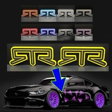 Pair 2 Rtr Fender Emblems Fits Ford Mustang Badge Nameplate Drift Decal