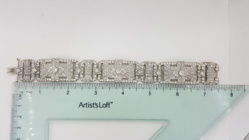 Antique Art Deco Old European Diamond Bracelet 12 ct 14K W Gold Platinum - 第 6/7 張圖片