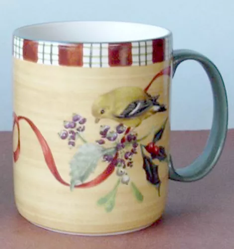Lenox Winter Greetings Everyday Coffee Mug Goldfinch Bird Motif New