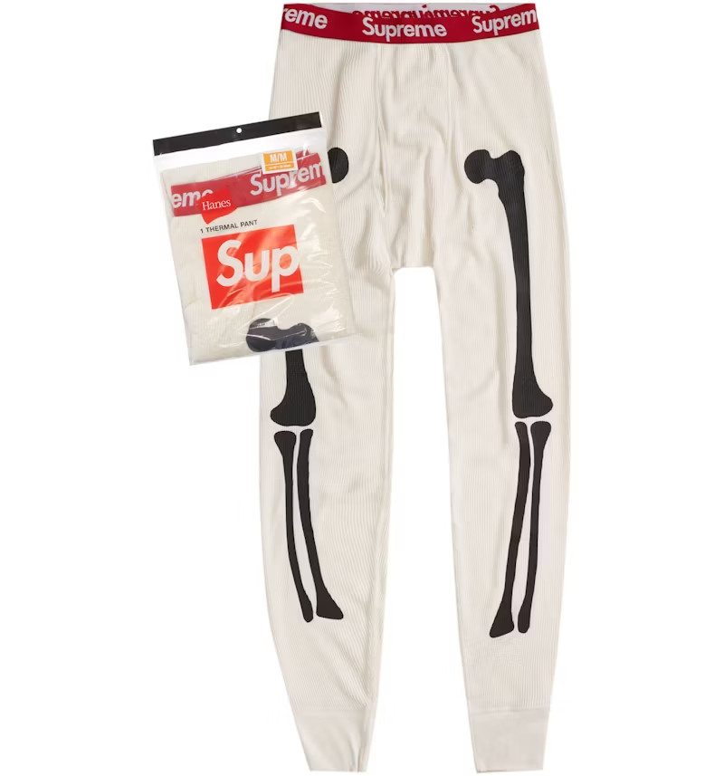 Supreme x Hanes Bones Thermal Pant Natural White 1 Pack FW24 - IN HAND 12290₽