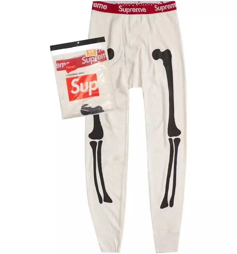Pantalon thermique Supreme x Hanes Bones blanc naturel (1 paquet) FW24   EN MAIN