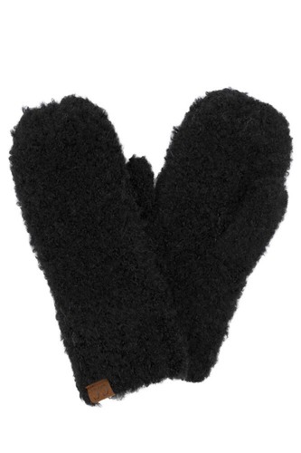 C.C Exclusive Women's Winter Warm Mixed Color Boucle Knit Mitten Gloves - Picture 10 of 15