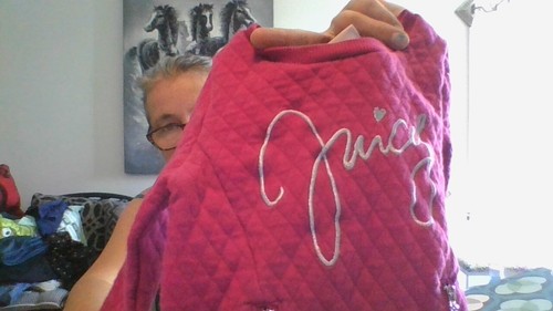 HOT PINK QUILTED LOGO Juicy Couture Long Sleeve Sweater Girl 5 Zippered Pockets - Picture 15 of 16
