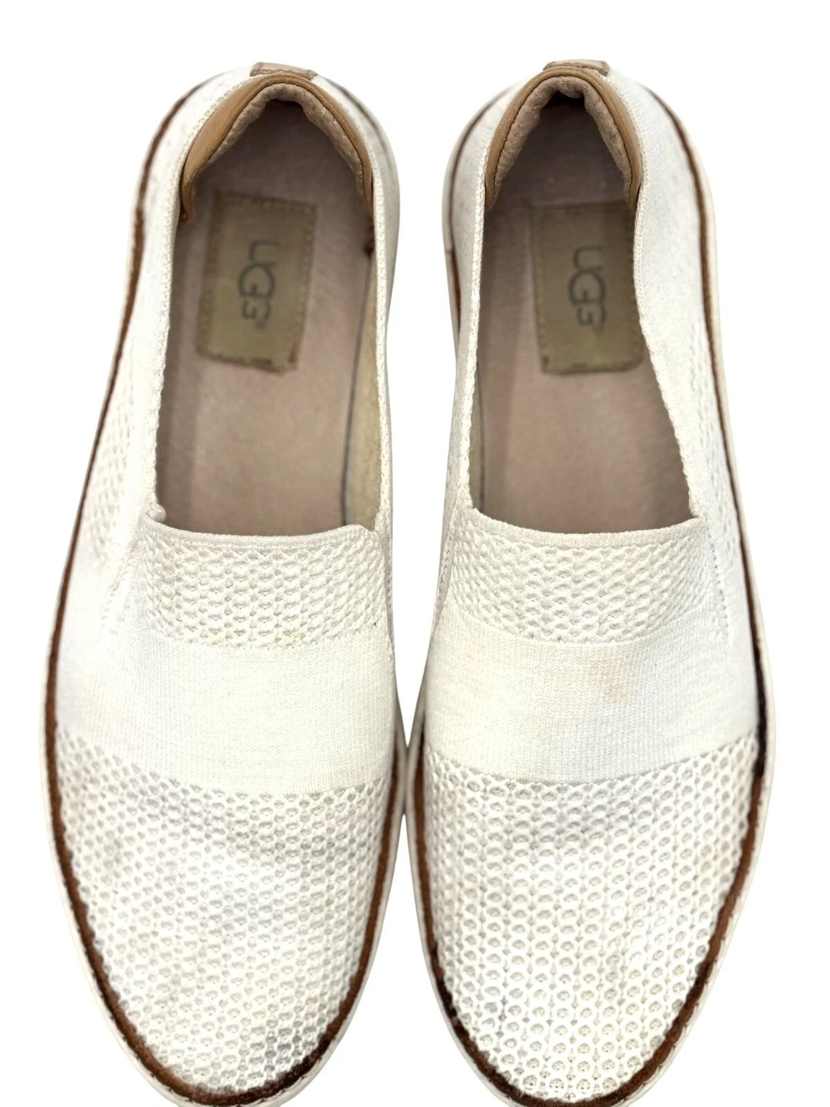 Scarpe mocassini UGG donna Sammy slip on in maglia bianco 1016756 taglia US 9