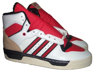 NEW 2022 ADIDAS RIVALRY HI TOP RETRO (WHT/RED/BLK) CHICAGO BASKETBALL SHOES 10