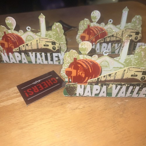3 Christmas Ornament California Napa Valley Wine Country Holiday Train 50