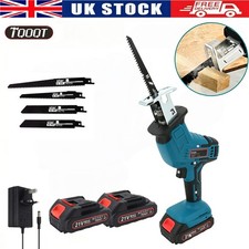 21V 2 Battery Reciprocating Saw Cordless Hand Saw Electric Wood Metal Cutter UK