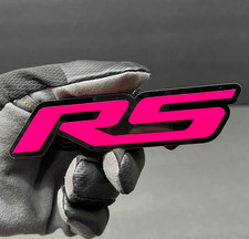 2 Pair Rs Fender Tailgate Badges Pink 3d Acrylic Aggressive Emblems Racing