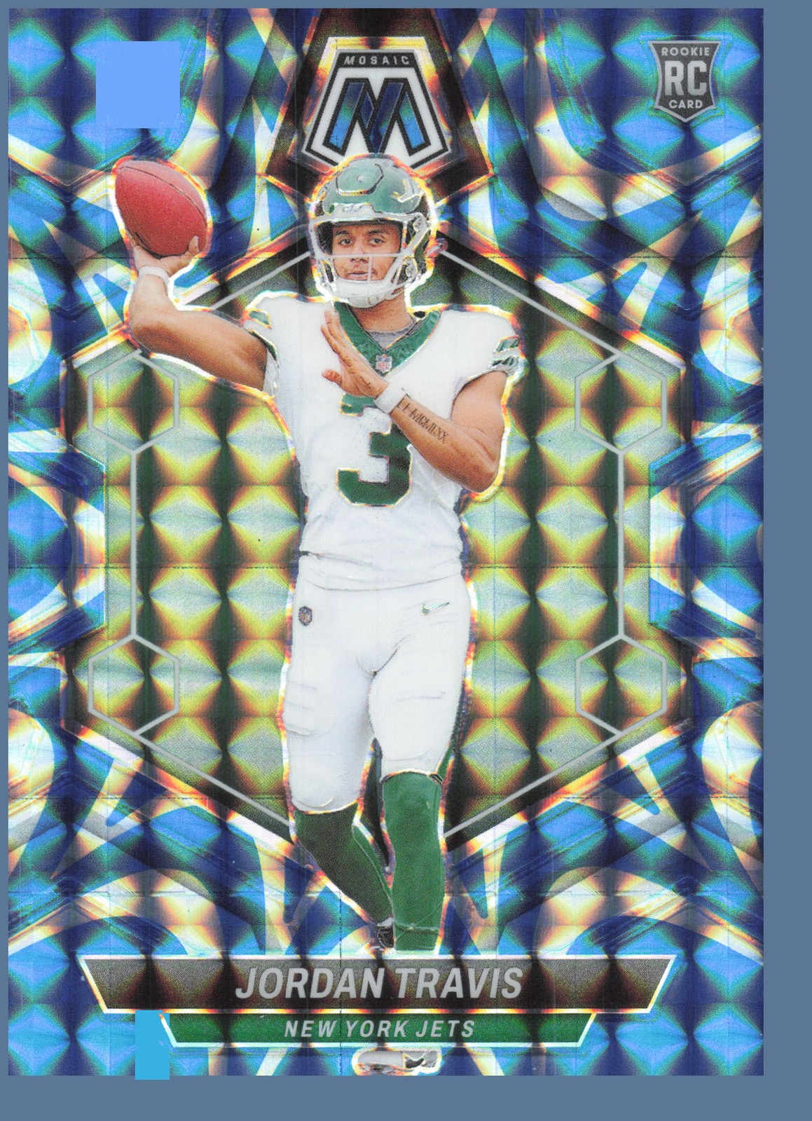 2024 Panini Mosaic #395 Jordan Travis Mosaic Reactive Blue