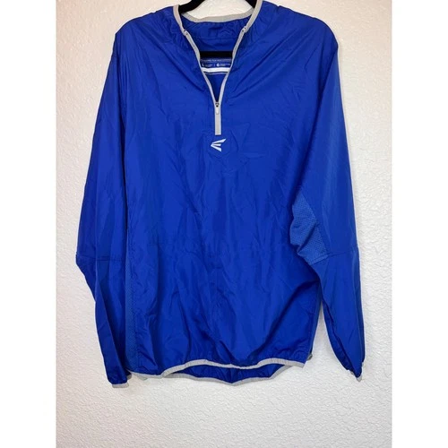 Easton Windbreaker Jacket Mens Large Blue Good Quarter Zip Mesh Performance video thumbnail