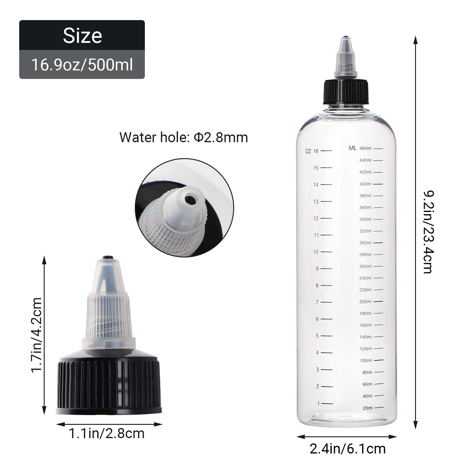 Couleur des cheveux bouteille squeeze 500ml lot de 2 flacons souples