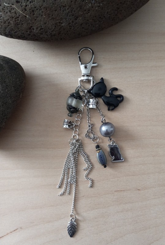 handmade BAG CHARM chain & charm KEY CHAIN bag/purse clip
