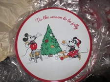 Pottery Barn 9" Plates Christmas Mickey Mouse Minnie Disney Holiday YOU CHOOSE